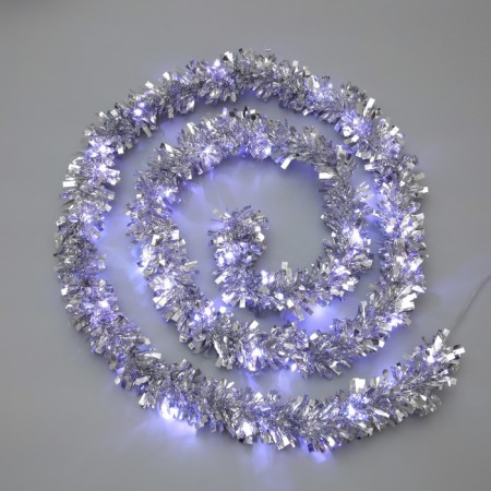 Girland "Mishura" 2 m Rosa, IP20, silver thread, 44 LED, 6 layers, d = 5 cm, white glow, AAX2