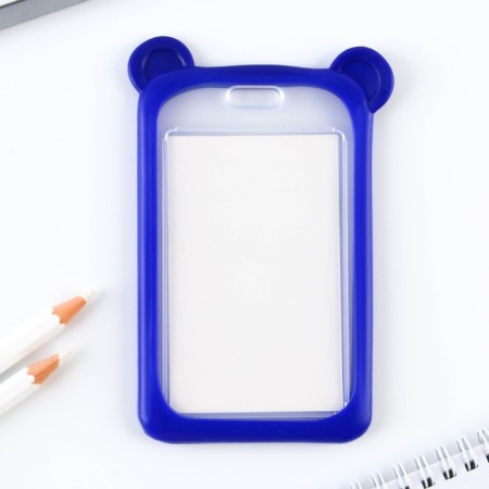 Case for passing with the ears "Bear", blue, 12 x 7 cm-3