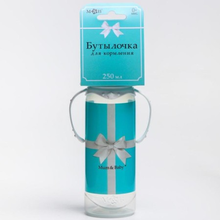 A bottle of feeding Tiffany, classic throat, 250 ml., 0 months, cylinder, with handles-1