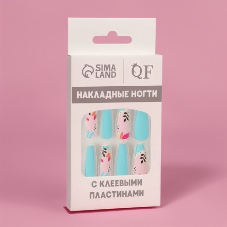 Falms "turquoise", 12 pcs, with adhesive plates, ballerina shape, multi -colored-4