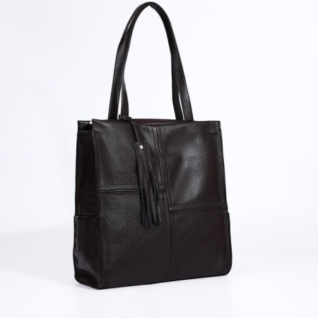 Bag Vita with a zipper, brown color-2
