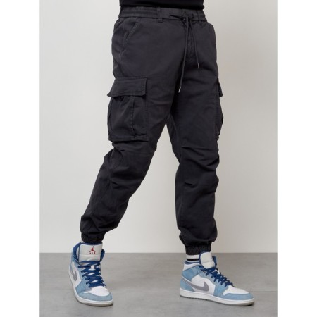 Cargo jeans men, size 46-48, dark gray color