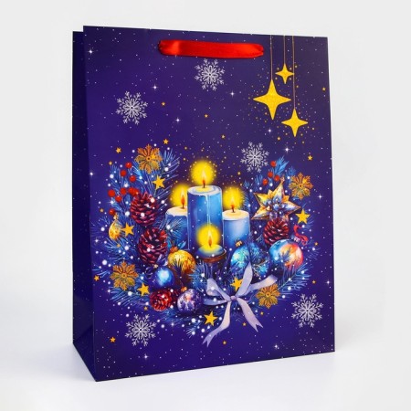 Package New Year's laminated "Christmas tree in the forest", 33 x 42.5 x 10 cm.