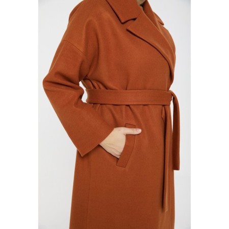 Female coat, size 60, orange color-4