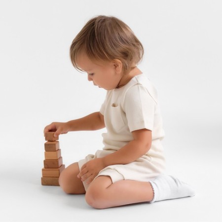 Kit for children (T-shirt and shorts) minku, dairy color, height 80-86 cm-3