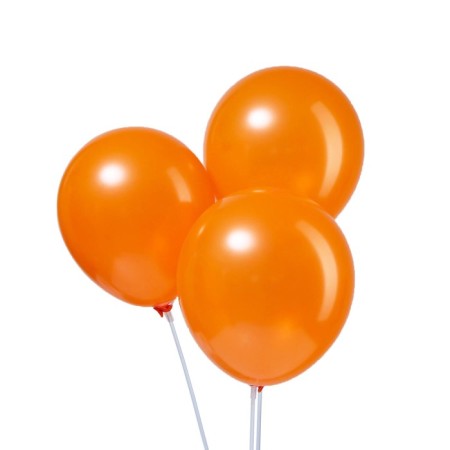 Latex ball 12 ", metal, set 100 pcs., Orange color
