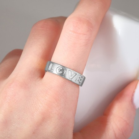 Love ring, silver color, dimensionless-1