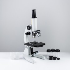 Laboratory microscope in the case