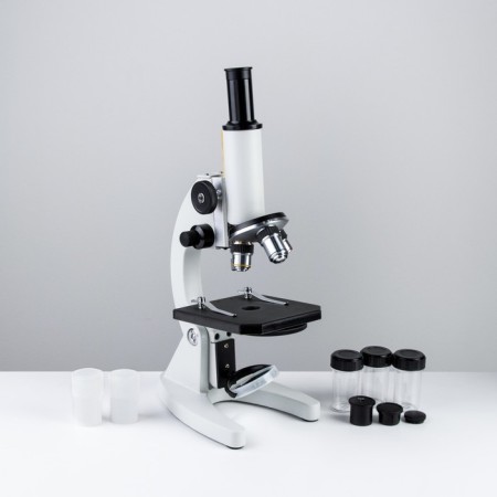 Laboratory microscope in the case