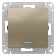 Switch Se Atlasdesign, 10 a, 1 key, with backlight, CX.1A, mechanism, champagne color