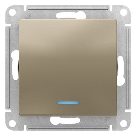 Switch Se Atlasdesign, 10 a, 1 key, with backlight, CX.1A, mechanism, champagne color