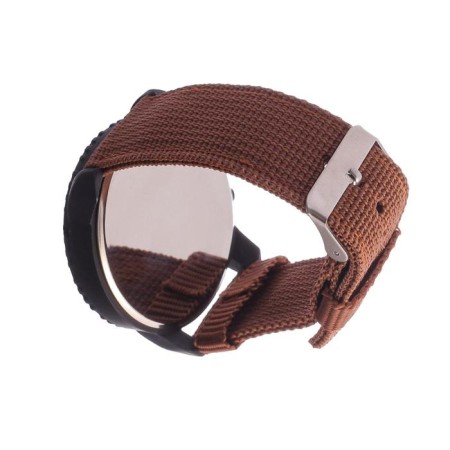 Men's watches "Soldier", brown, d = 4.5 cm, textile strap 22 mm-1