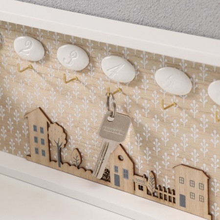 Decorative woods "Houses and trees" 3x36.5x16.4 cm-1
