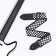 Guitar belt, checkers, 60-117x5 cm, black and white