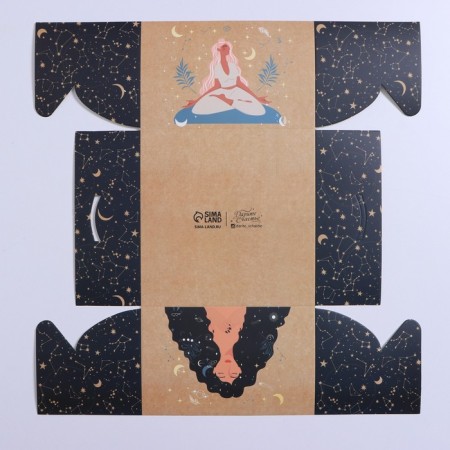 Capcake box, confectionery packaging, 4 cells "Meditation", 16 x 16 x 10 cm-4
