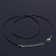 Rubber, incomplete lace, 60 cm + extension cm 5 cm, d = 1.3 mm, black color in silver