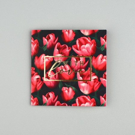 Postcard with an envelope "With Love", embossing, 7 x 7 cm-2