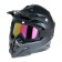 Glass-mask for motorcycle driving, golden chrome glass, black color, OM-14