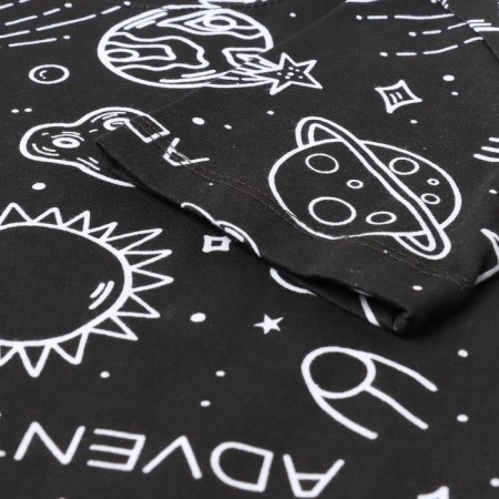 T -shirt for a boy, black color/space, height 122 cm-2