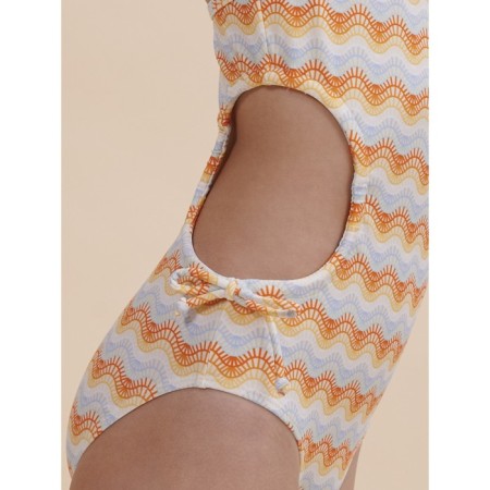 Swimsuit for girls, height 128-134 cm, orange color-3