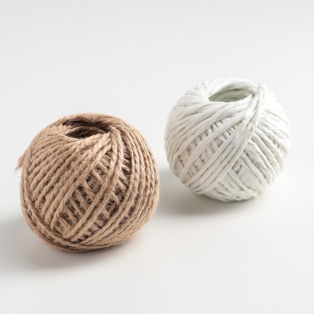 Set of twine, 2 pcs: polypropylene d = 3 mm and twisted jute d = 1.5 mm, 30 m, color mix