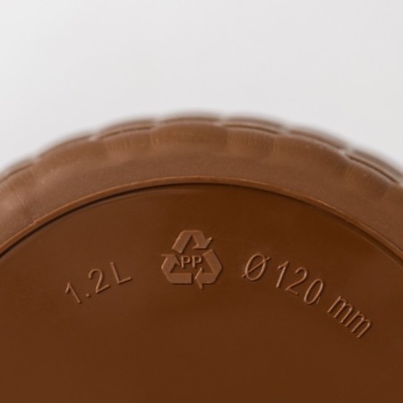Pot for flowers with a paradon "Roatan", 1.2 l, the color is dark brown-3