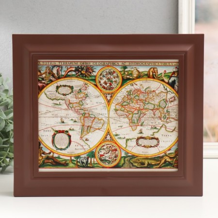 Key closed "map" 26.5x31.5 cm nut
