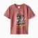 T-shirt for a boy, dark corral color/dinosaur, height 134 cm