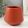 Bank for candles ceramics "trapezoid" orange 9x9x10 cm