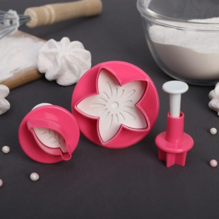 A set of plungers of confectionery shares “Flower. Leaf. Star ", 3 pcs-2