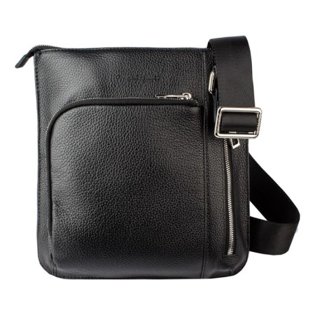 Male bag, lightning department, 2 outer pockets, adjustable belt, black color-2