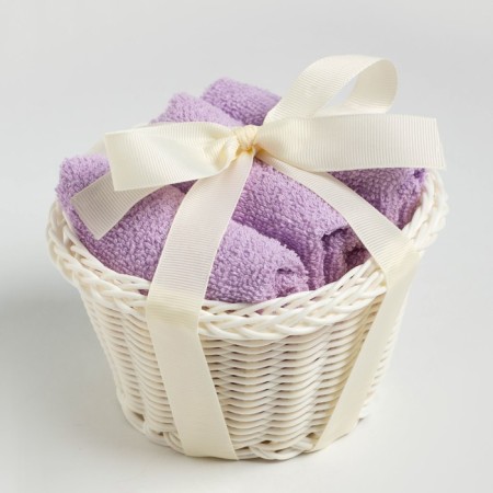 Set of terry decorative napkins Ethel "View 1" 30x30sm-3pcs, lilac color, 100% cotton-4