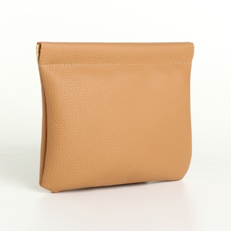 Cosmetic bag on the spring, brown color