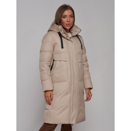 Coat insulated winter female, size 50, beige color-9