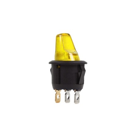 Cliva switch Round 250V 6A (3C) On-OFF yellow Rexant (Rack of 12V)-2