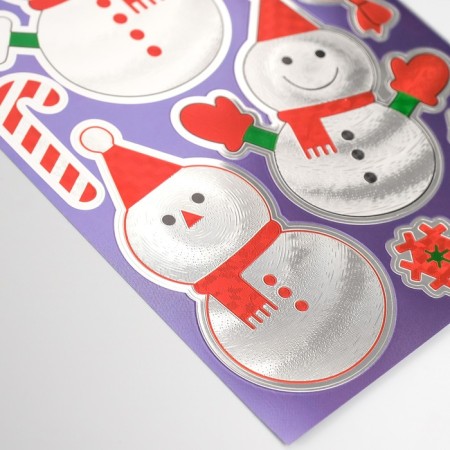 Plastic foil sticker "Snowman" Violet 24.5x13.2 cm-3