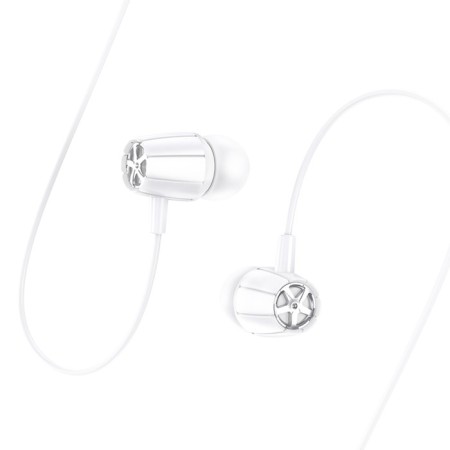 Hoco M88 headphones, wired, vacuum, microphone, jack 3.5 mm, 1.2 m, white-2