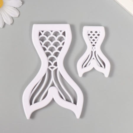 Cutters for polymer clay "Tail of the Mermaid" set 2 pcs 4x6 cm 7.2x11.2 cm-1