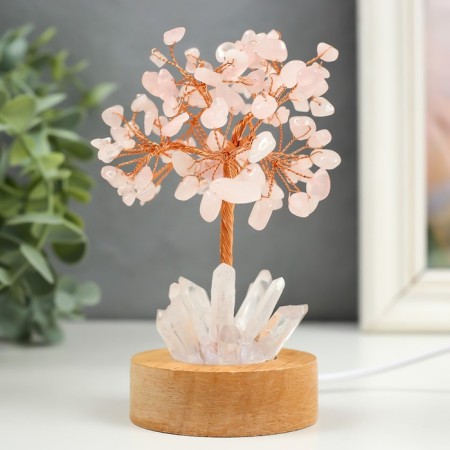 Acrylic souvenir, metal, tree Light "Tree of Good luck" pink-3