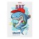 Album for drawing A4, 20 sheets, block 120 g/m², on glue, Erich Krause "Crazy Shark", 100% whiteness, solid substrate