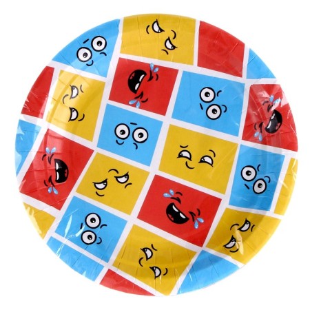 A set of paper plates "Emotions", in a t/y film, 6 pcs., 18 cm-2