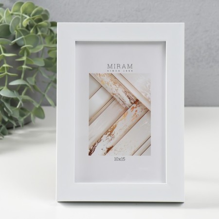 Photo frame Plastic "Mira" 10x15 cm, 861 white (plastic screen)