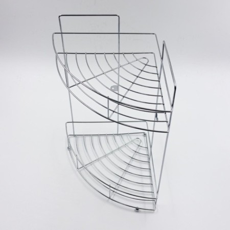 Wall corner shelf 2-tier Joy Home, chrome-2