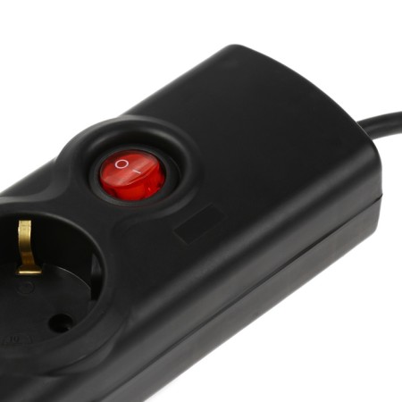 Luazon Lighting network filter, 5 outlets, 3 m, 3500 W, 3x1 mm2, 16 A, 220 V, with a fuse, black-4