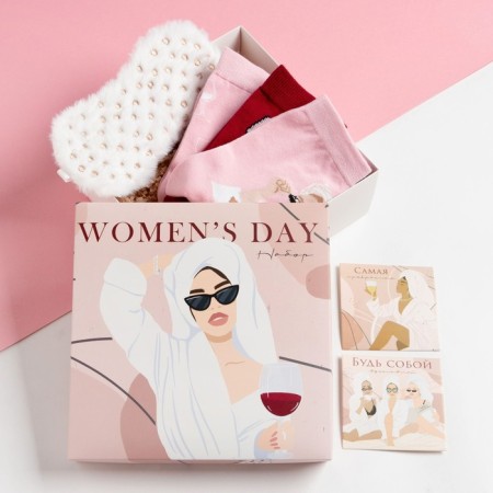 Gift set "Women’s Day" Mask for sleeping, socks 3 pairs