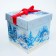 New Year. Gift box New Year's box lid is a “dream” with a satin ribbon 17 x 17 x 17 cm.