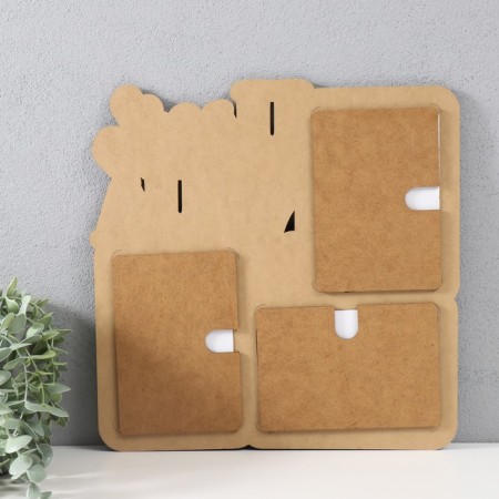 Photo frame LHDF "Dad" 33x33 in 3 photos 10x15 cm, col. oak/white (plastic screen)-2