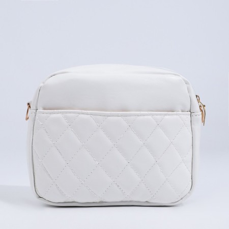 Bag Cross-Bodi with a zipper, white color-2