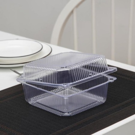 Container-cutting plastic disposable UT34, 15.2 × 15.2 × 8.2 cm, internal 13 × 13 × 8.3 cm, transparent color-1
