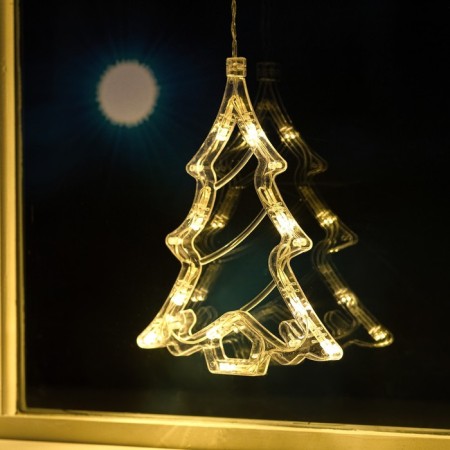 Garland “fringe” 2.4 × 0.9 m with nozzles “Christmas tree”, ip20, transparent thread, 138 LED, glow warm white, 8 modes, 220 V-4